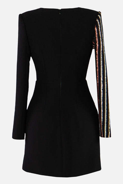Metallic Sequin Mini Dress